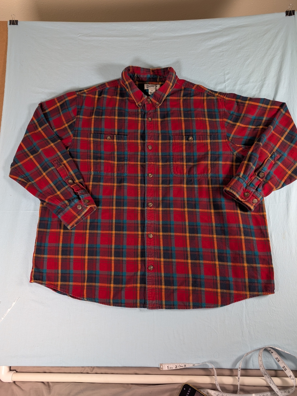 Duluth Trading Co Red Plaid Button-Down Shirt